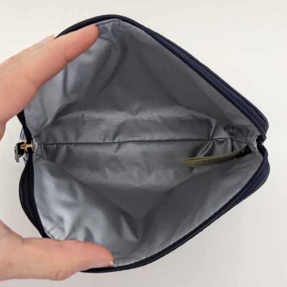 New? EXCELLENT Cond!! Kate Spade New York Blue And White Checkered Cosmetic Case - Picture 14 of 15